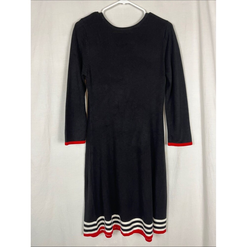 JH Black Midi A Line Dress with Red and White Stripes - Picture 7 of 7